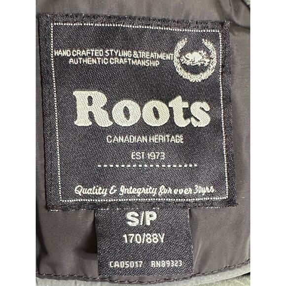 Roots Canada Men's S Hooded Zip Front Jacket Windbreaker Black EUC - Picture 3 of 8